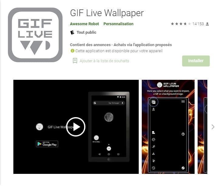 Using the GIF Live Wallpaper